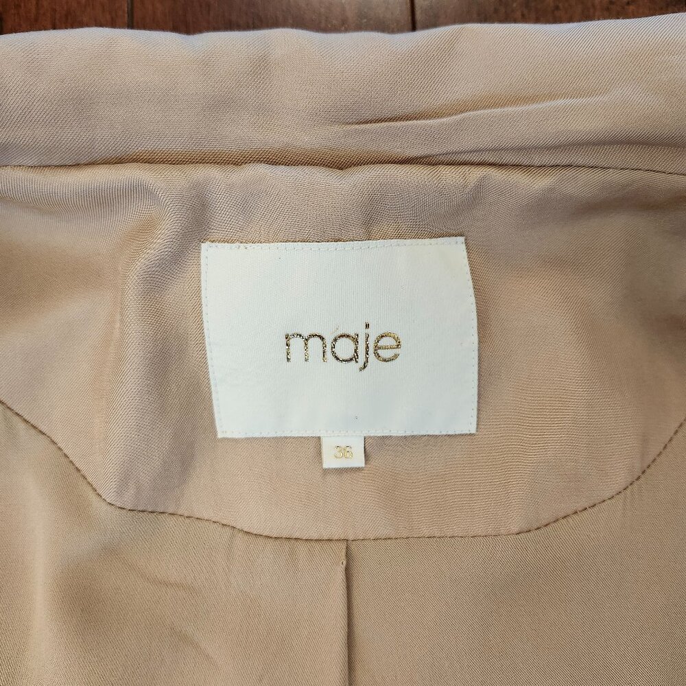 Maje women's beige trench coat in size 36 - Picture 5 of 11